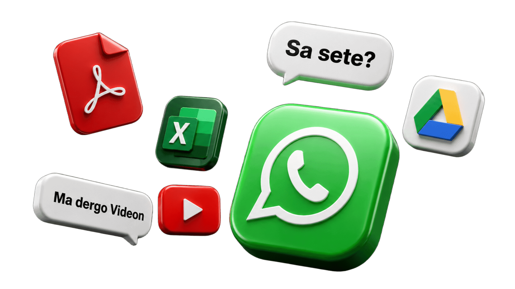 Example: messy chat threads, spreadsheets, and links before moving to one program